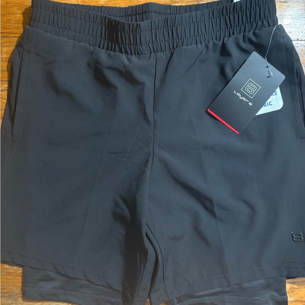 Layer 8 kids Black Athletic Shorts